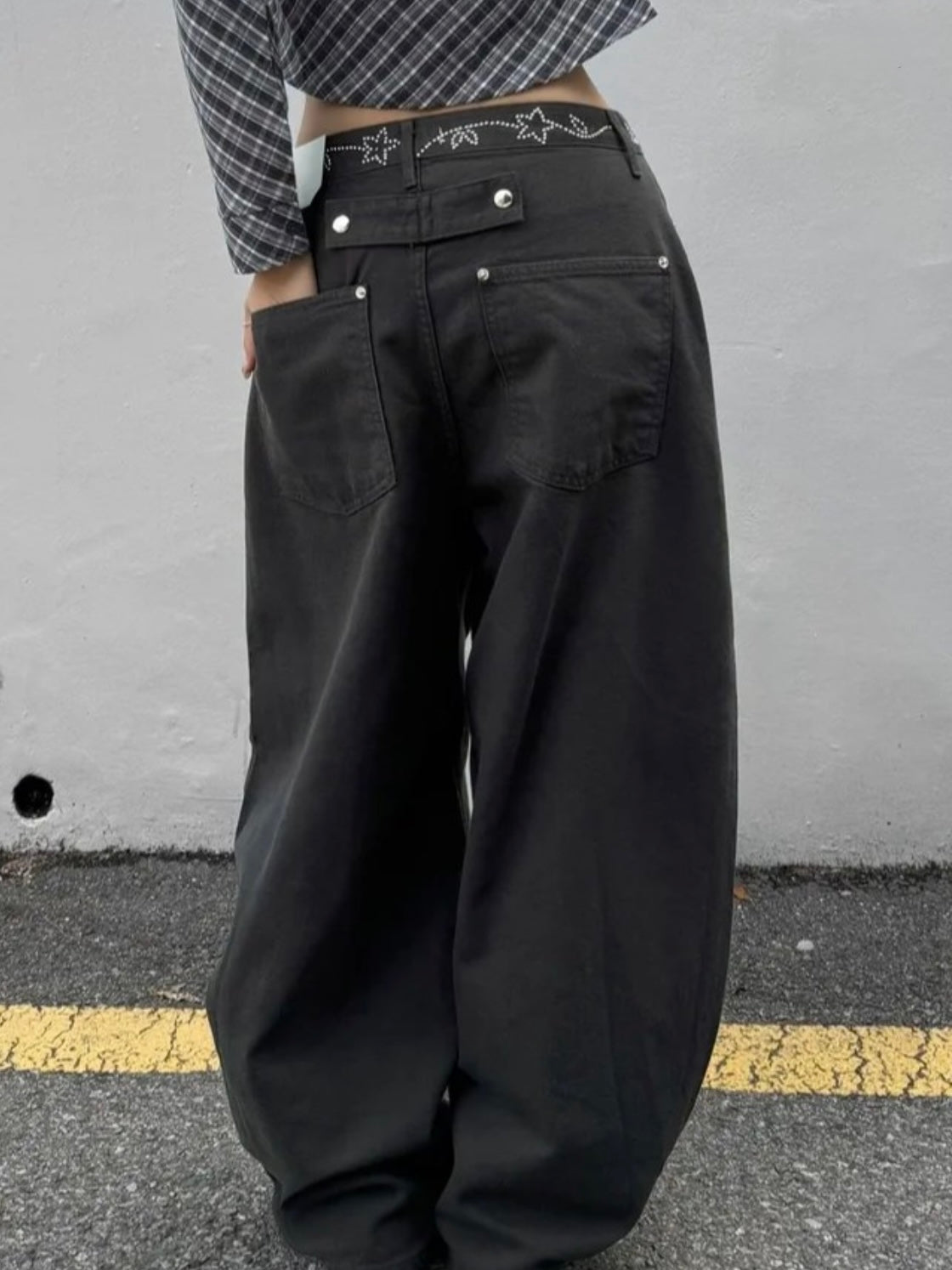 (Preorder) Silver star chain balloon pants