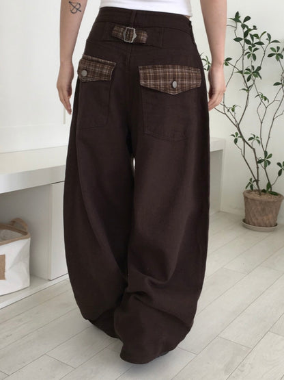 (Preorder) Wide Check Balloon Pants