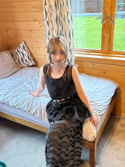 Sheer Boxy Fit Layering Camisole Frill Top (All season!)