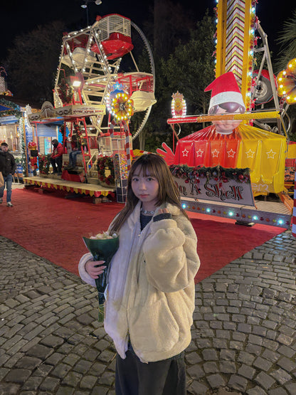 (DEC NEW)Oversized Teddy Sherpa Fleece Hoodie Zip-up