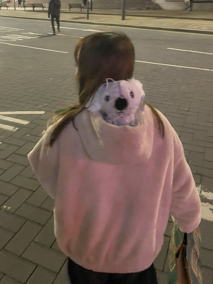 (DEC NEW)Oversized Teddy Sherpa Fleece Hoodie Zip-up