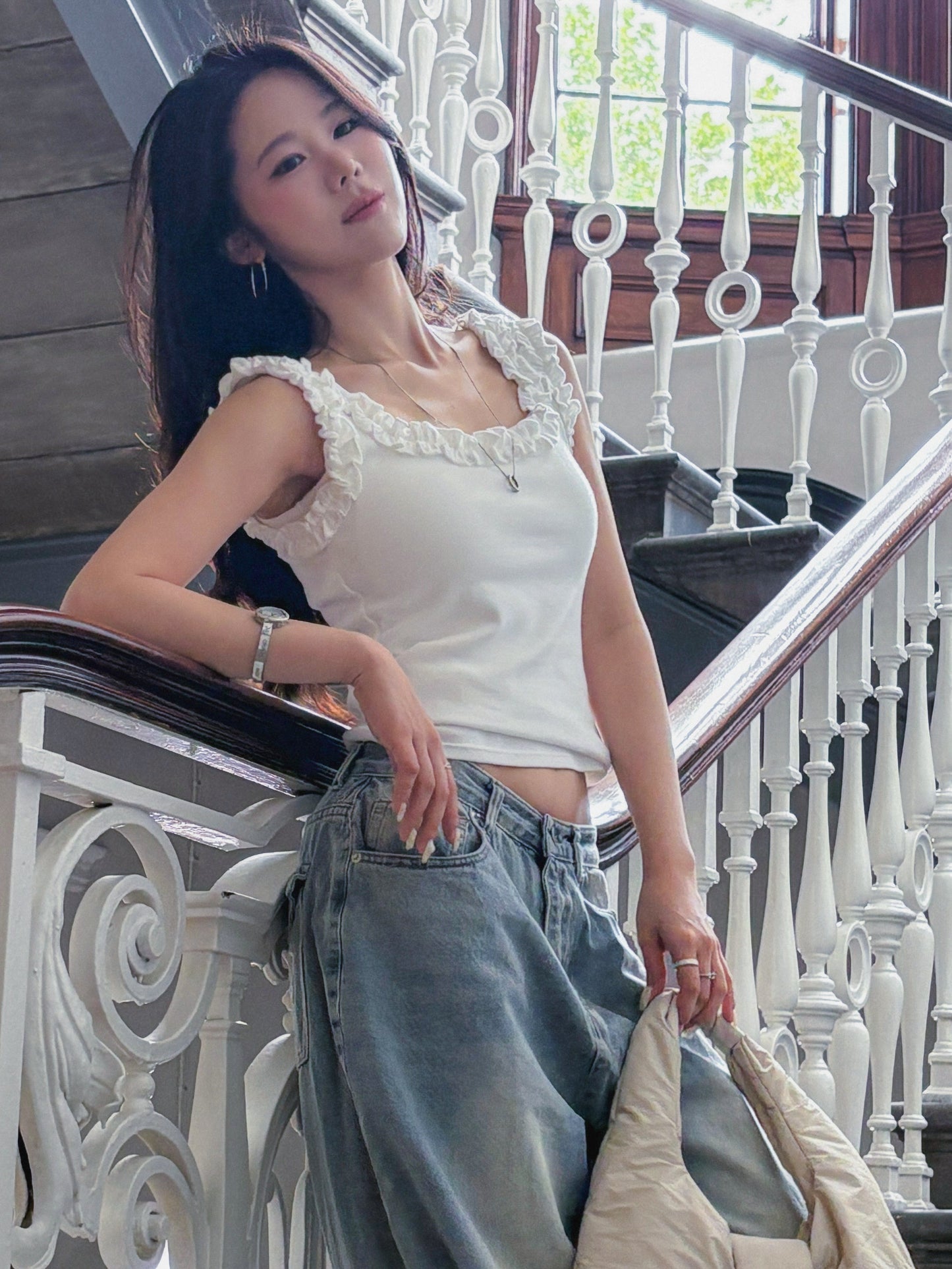 Soft Ruffle Strap Frill Tank Top (5 Colours)