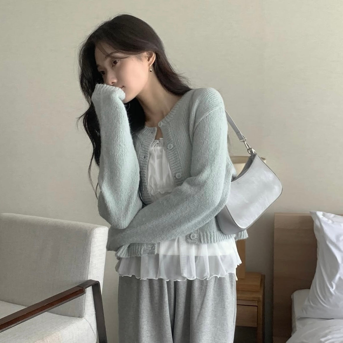 (Preorder) Pastel Dahlia Wool Cardigan