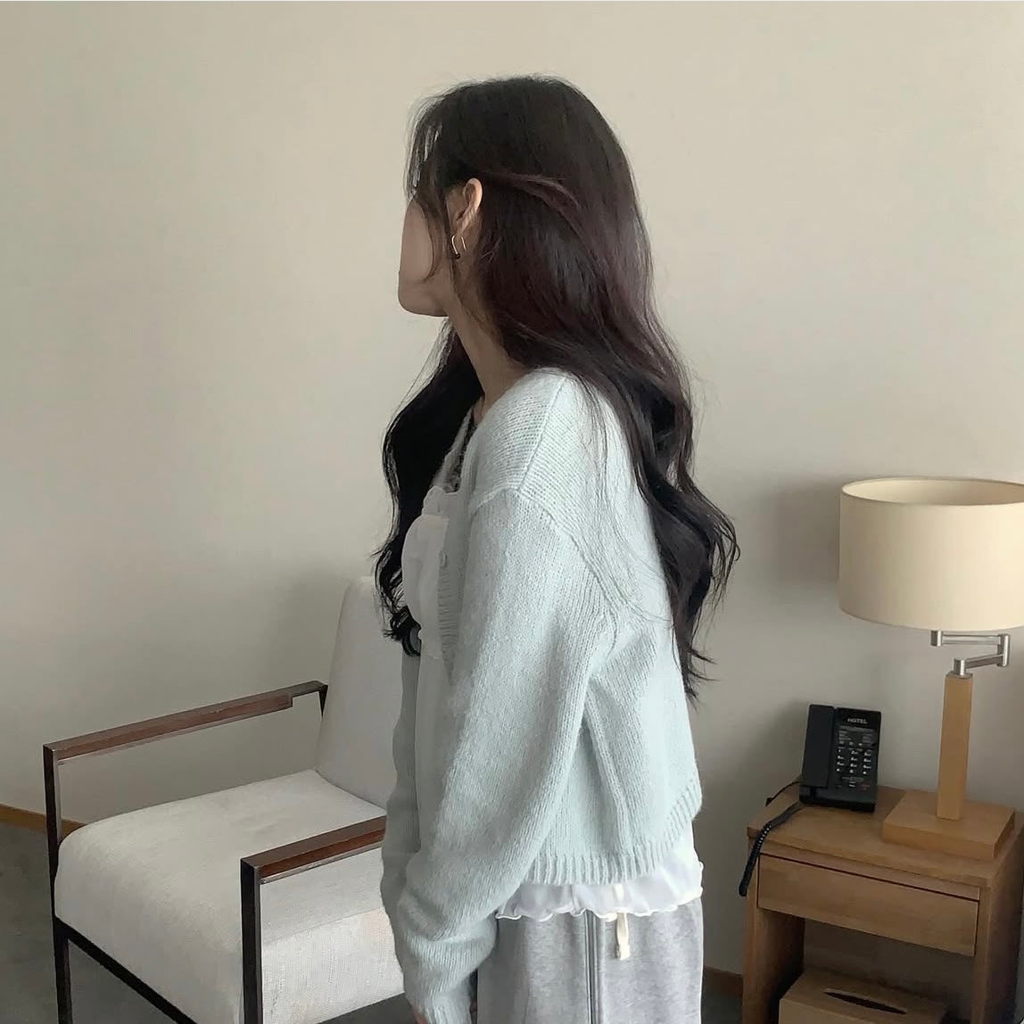 (Preorder) Pastel Dahlia Wool Cardigan