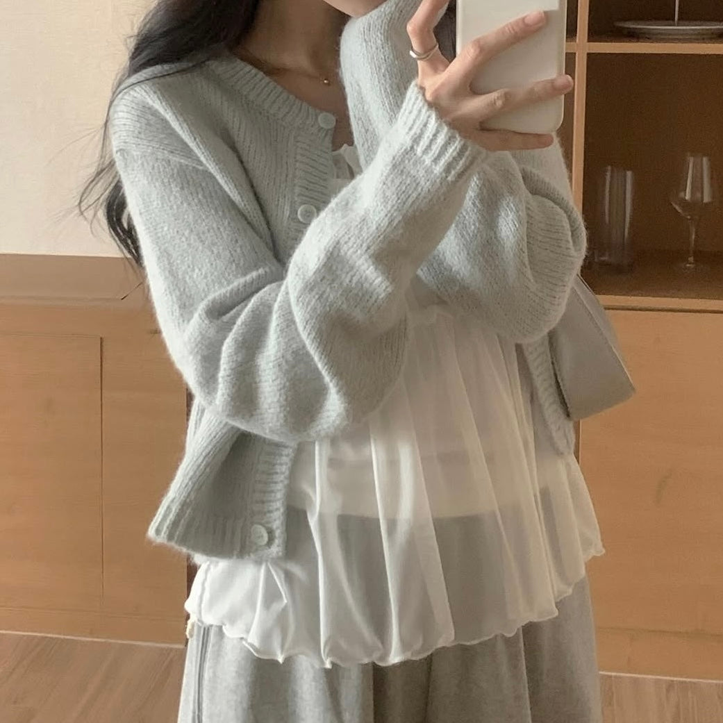 (Preorder) Pastel Dahlia Wool Cardigan