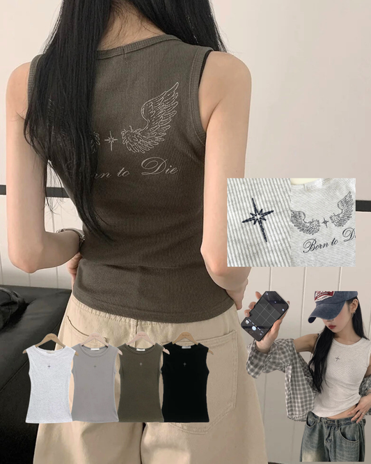 Angel Print Sleeveless Top