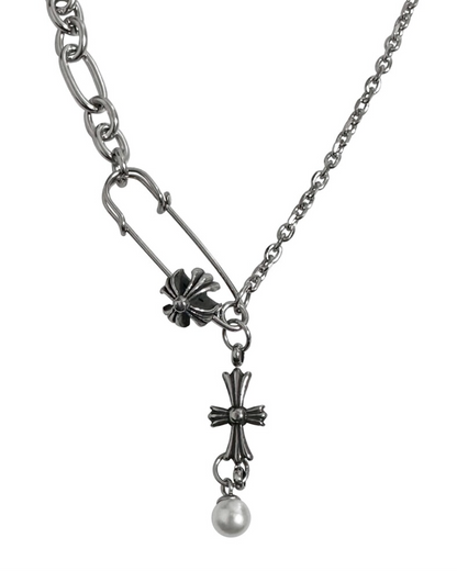 [OFUSE] Itzy Yeji Pick! Pearl drop necklace(cross)
