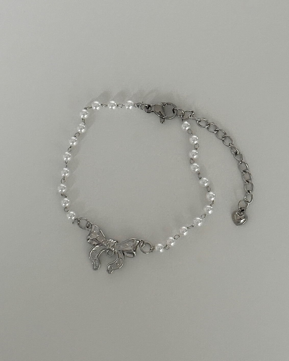 [OFUSE] Lace ribbon bracelet (Pearl/ Chain)