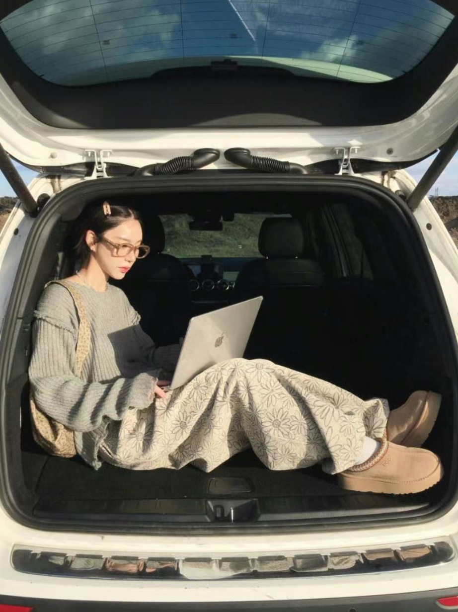 Unisex Floral pigment print loose-fit cotton one size pants