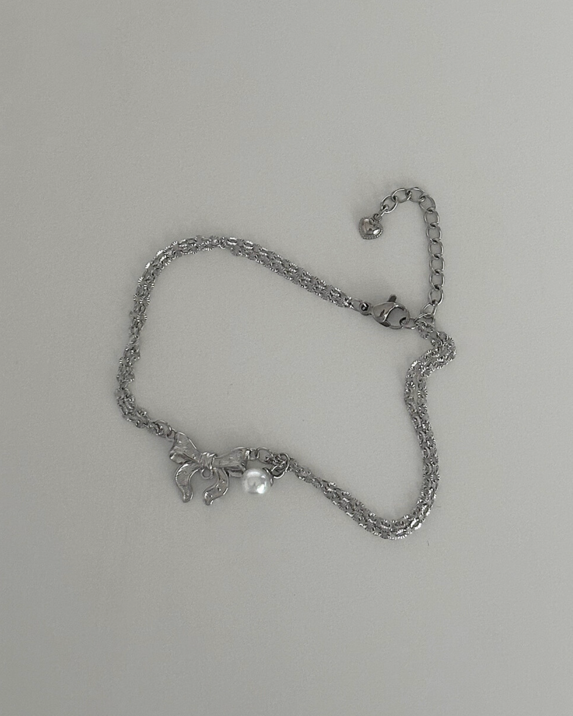[OFUSE] Lace ribbon bracelet (Pearl/ Chain)