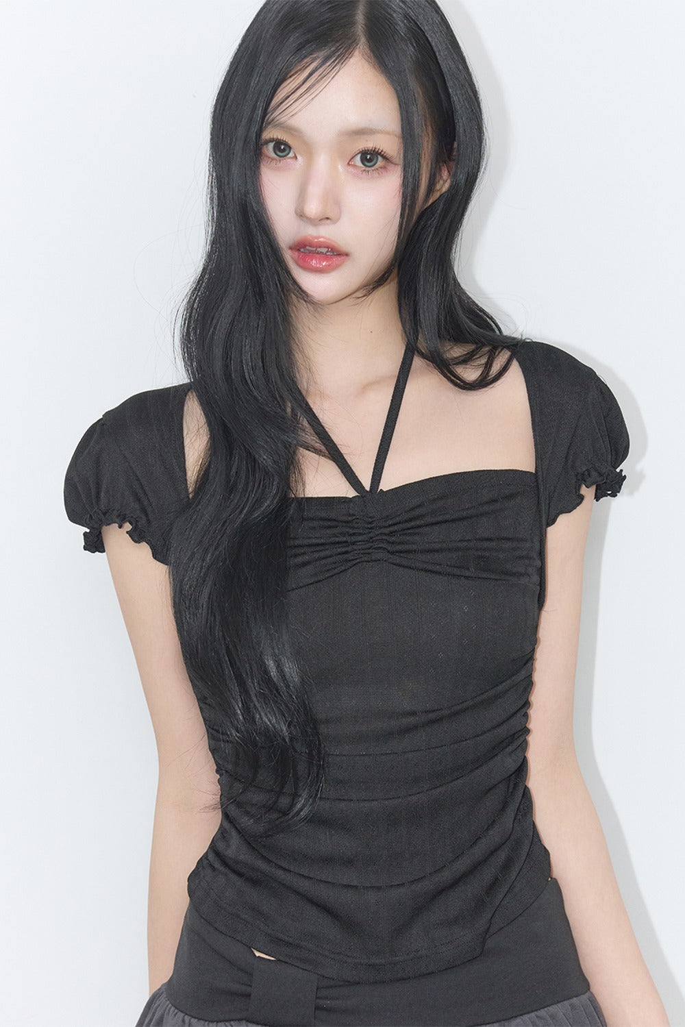 [ILLIGO] Shirred Halter Top (3 Colours)