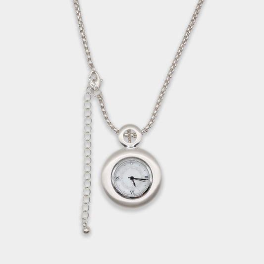 [Grumpy Stuff] Muted White Time Necklace