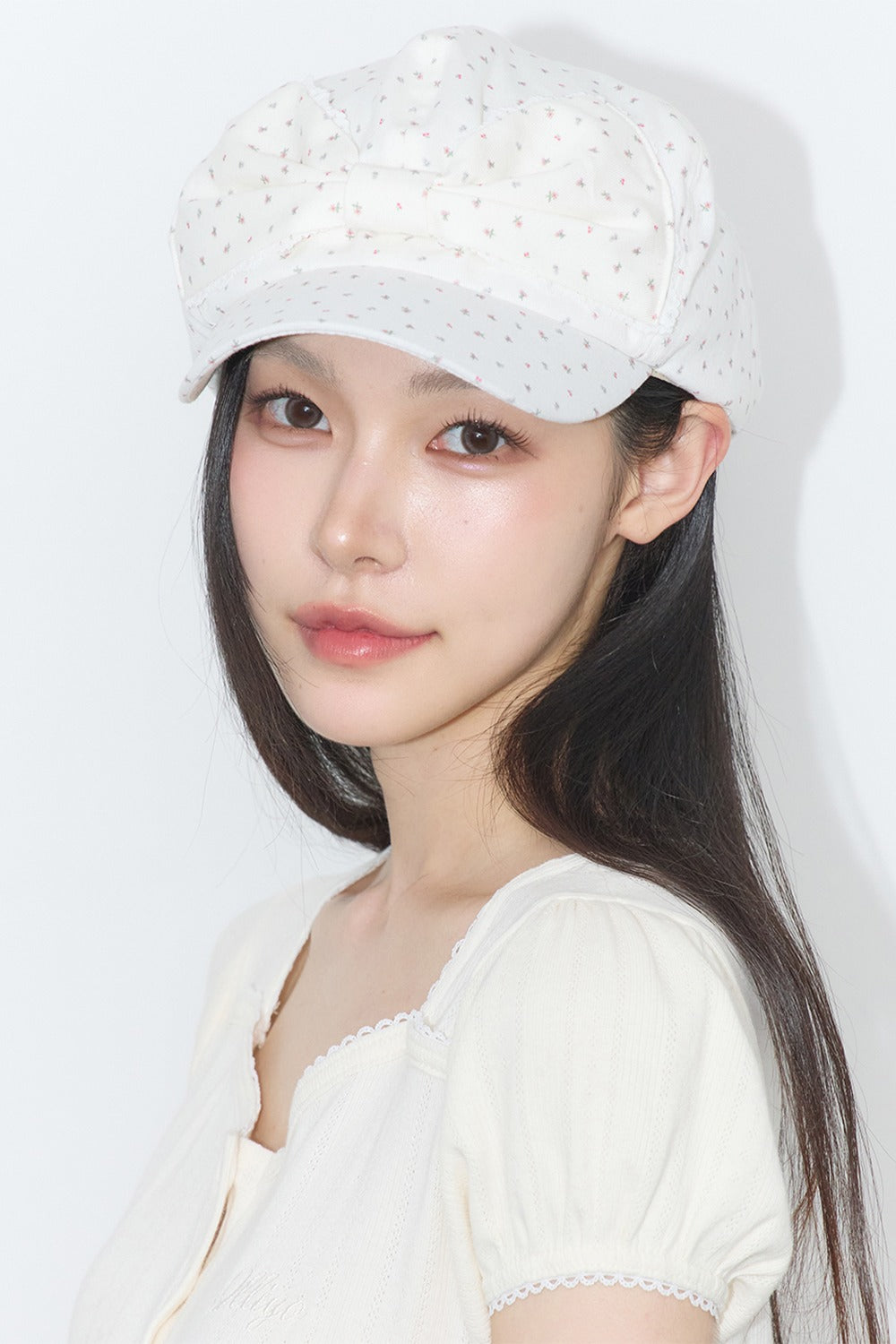 [ILLIGO]  Lace ribbon hunting cap  (3 Colours)
