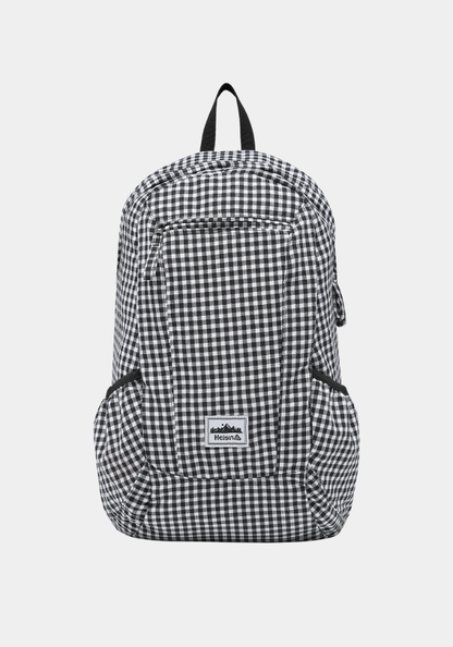 [Heisan] Compact Pocket Bag v1 Gingham Check Backpack (Black)