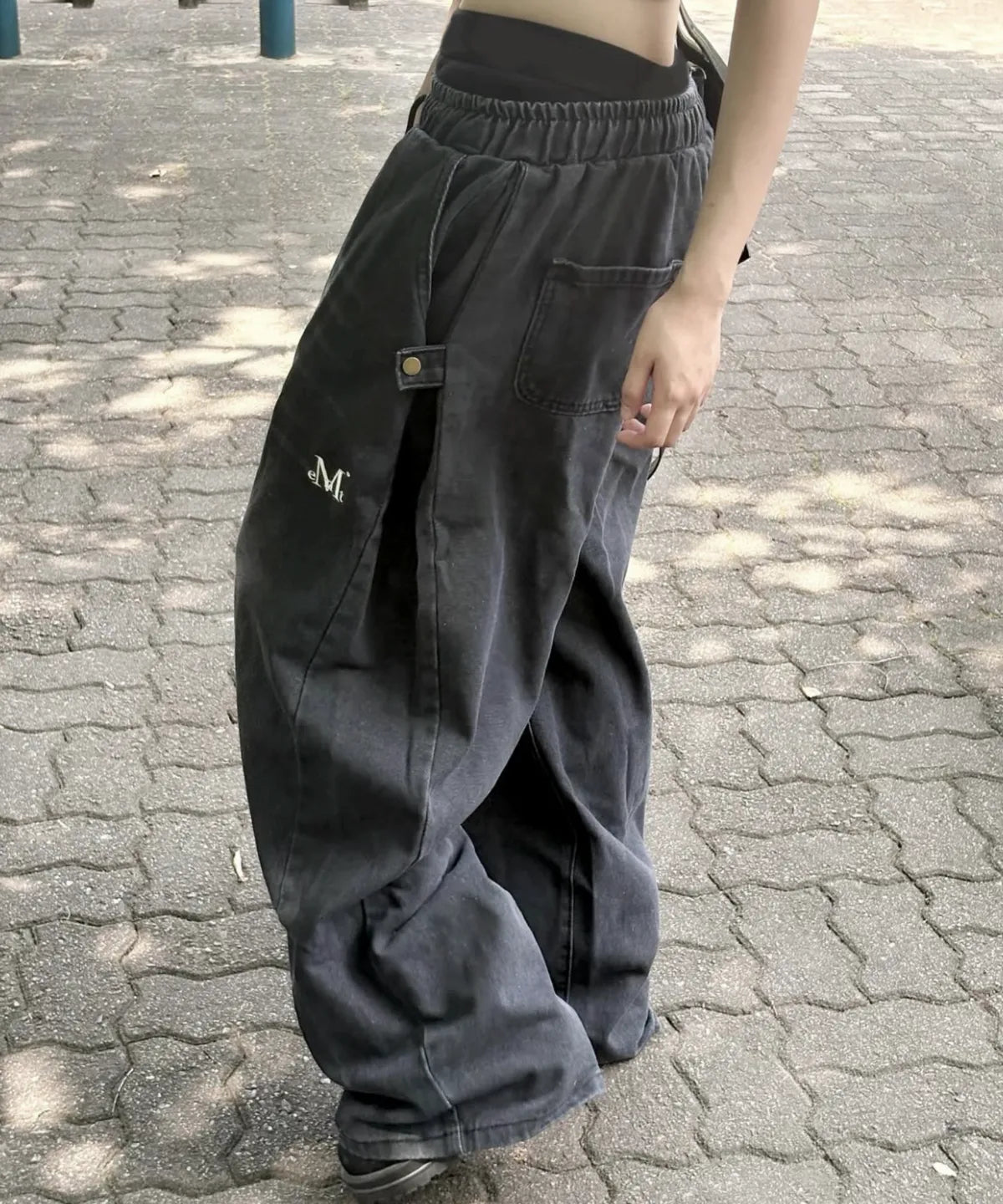 Brand Week Sale -07.13 [Mucent] Unisex Fluid Signature Side Button Pants (2 Colors)