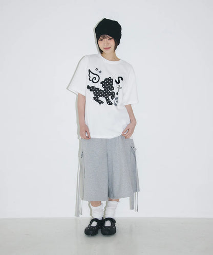 [SLEEKGLOW] Dot Pony Applique T-shirt [White]