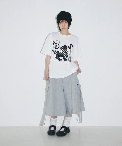 [SLEEKGLOW] Dot Pony Applique T-shirt [White]