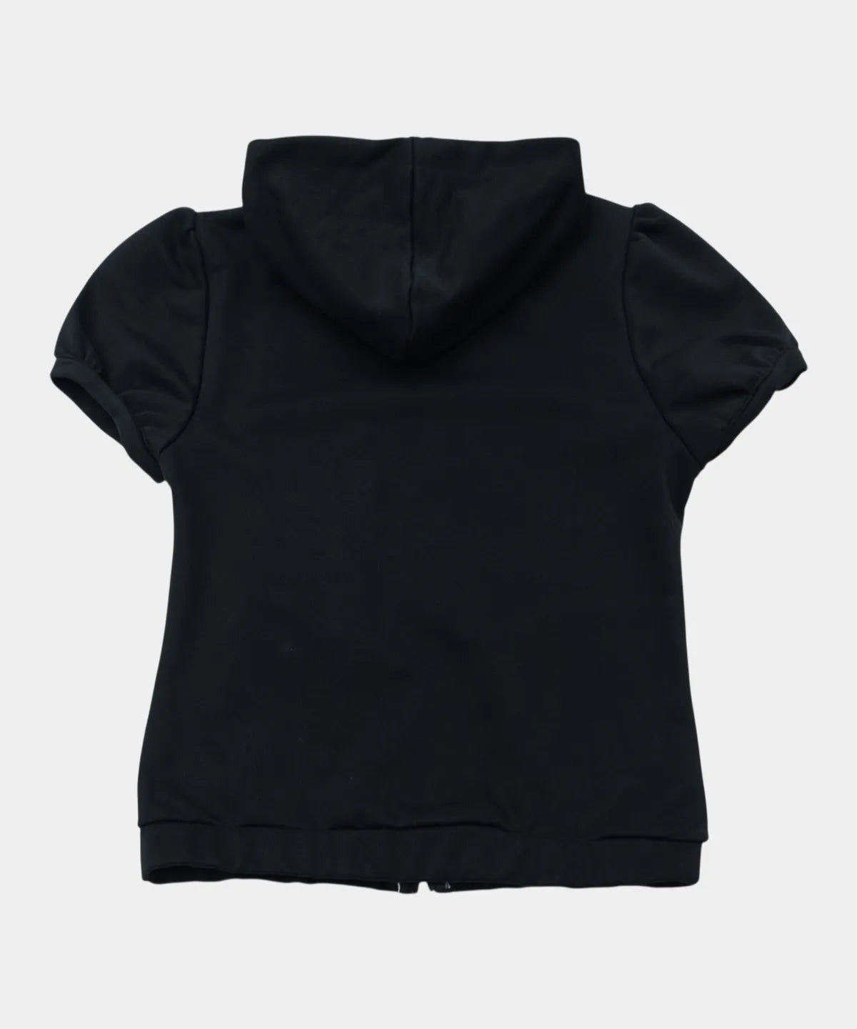Musinsa Sale till 11/6! [SOME PLACE] Angel Hoodie Check Contrast Detail Pocket Drawstring Puff Short Sleeve Zip-Up Hoodie [Black]
