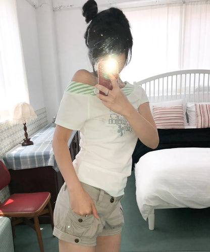 Musinsa Sale till 23/6! [Hugyourskin]Sweet Stripe Boat Neck Tee (2 Colours)