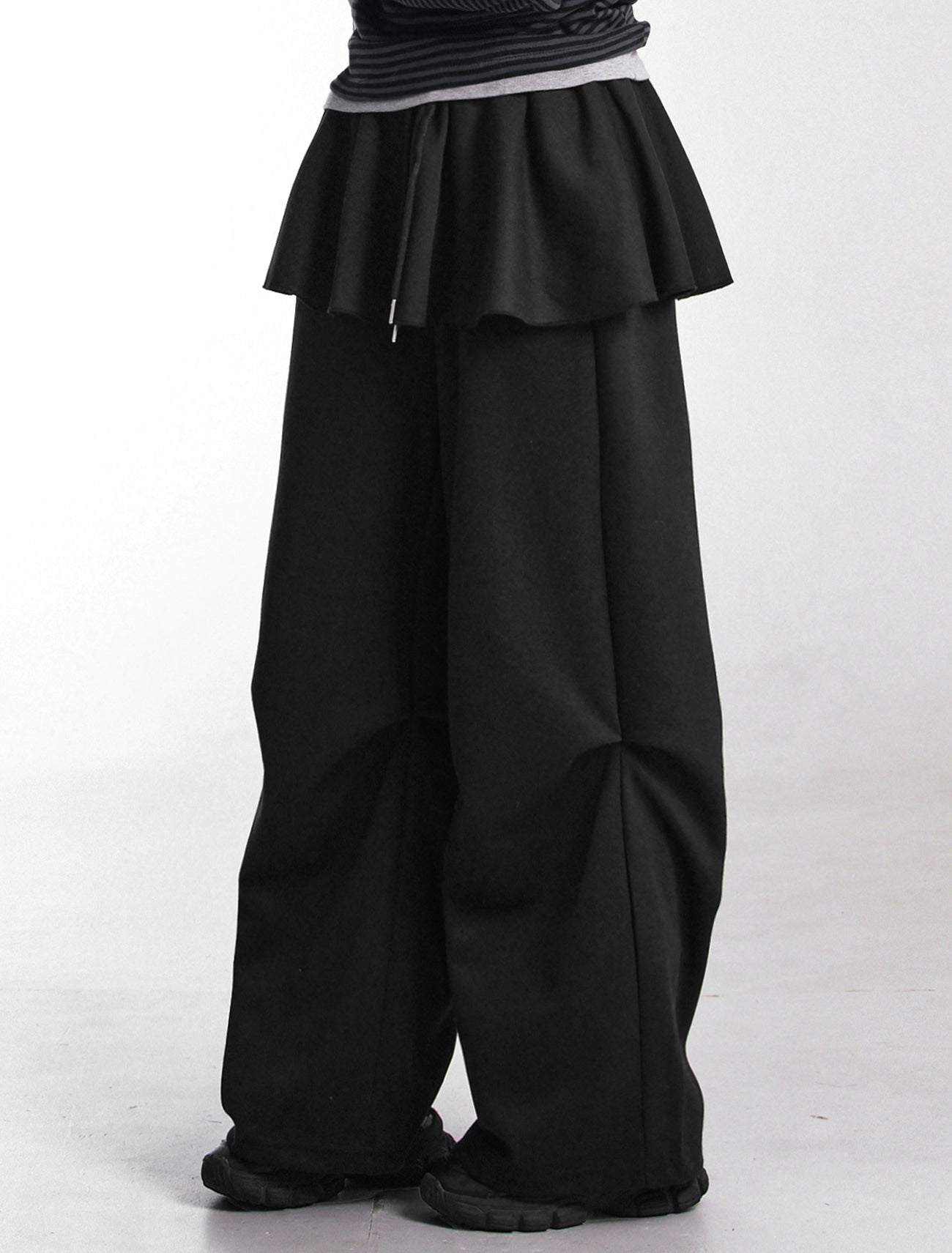 [LOOXP MADE] Flare banding layered skirt skirt pants