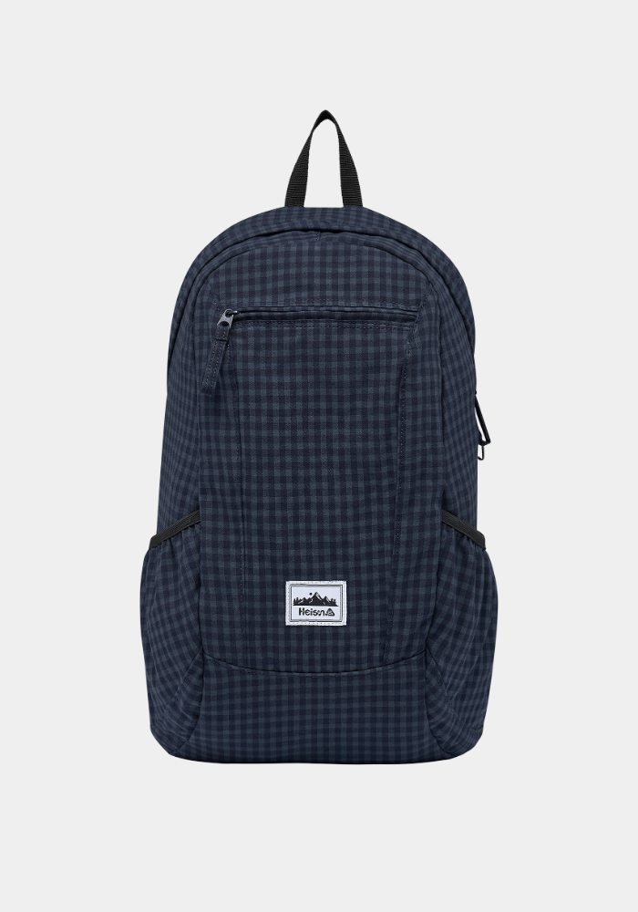 [Heisan] Compact Pocket Bag v1 Gingham Check Backpack (Navy)