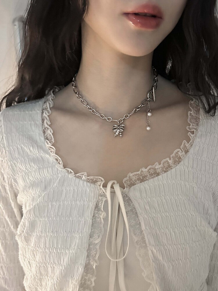 [OFUSE] Twice Dayeon pick! Pearl drop choker(ribbon)