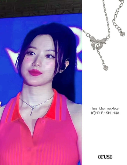 [OFUSE] Babymonster Ahyeon, i_dle Shuhua & Nmixx Jiwoo pick! Lace ribbon necklace