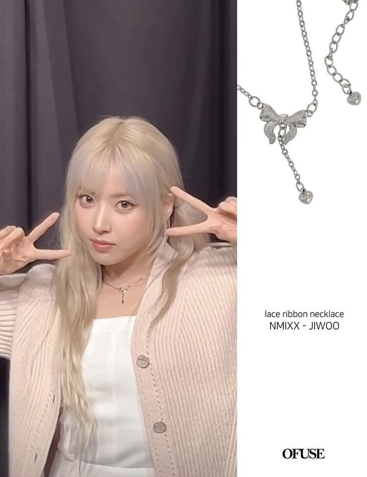 [OFUSE] Babymonster Ahyeon, i_dle Shuhua & Nmixx Jiwoo pick! Lace ribbon necklace