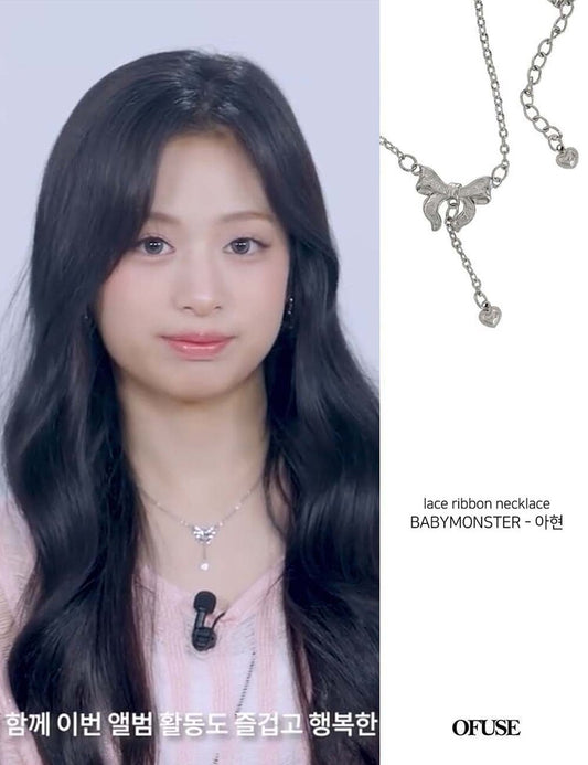 [OFUSE] Babymonster Ahyeon, i_dle Shuhua & Nmixx Jiwoo pick! Lace ribbon necklace