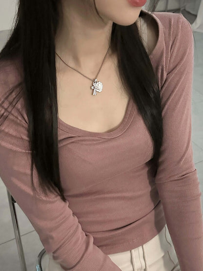 [OFUSE] IDLE Yuqi's pick! Matt heart cross necklace